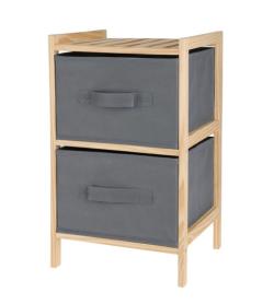 Homestyling Úložný regál s textilními koši 2 patra