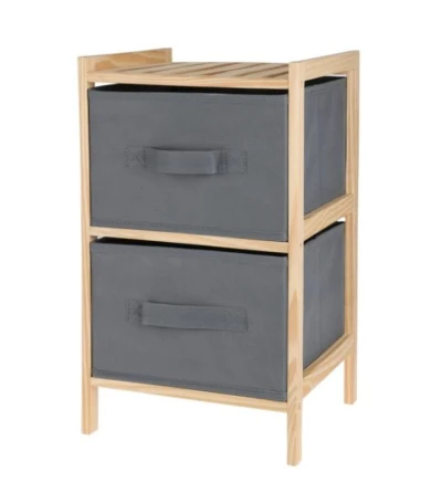Homestyling Úložný regál s textilními koši 2 patra
