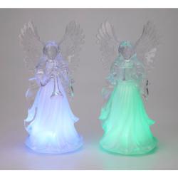 Homestyling Vánoční dekorace anděl svíticí 30 cm barevný