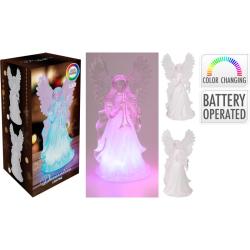 Homestyling Vánoční dekorace anděl svíticí 30 cm barevný