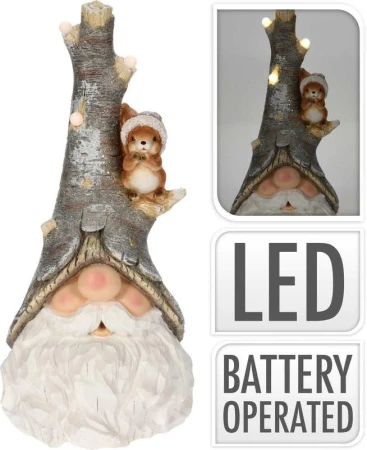 Homestyling Vánoční dekorace skřítek s LED osvětlením 57 cm Homestyling Vánoční dekorace skřítek s LED osvětlením 57 cm