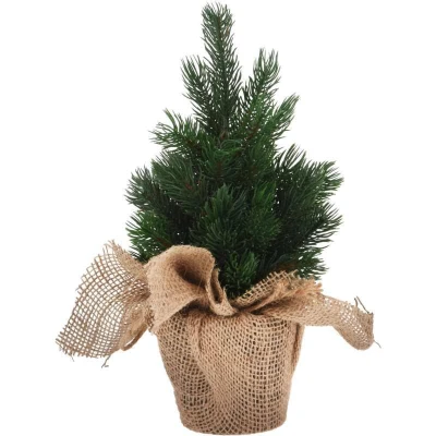 Homestyling Vánoční dekorace stromek v jutovém pytli 30 cm