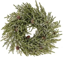 Homestyling Vánoční věnec na dveře či stůl 40 cm přírodní zelená s jinovatkou