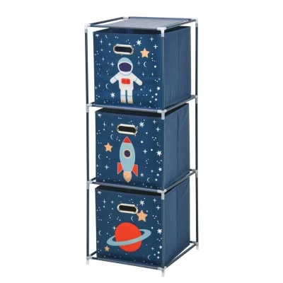 Homestyling Zásuvková skříňka dětská 3 úložné boxy modrá Homestyling Zásuvková skříňka dětská 3 úložné boxy modrá