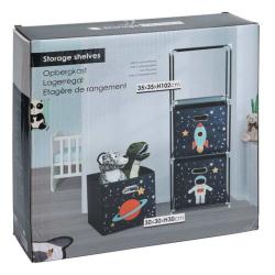 Homestyling Zásuvková skříňka dětská 3 úložné boxy modrá