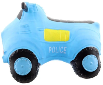 Hopsadlo gumové Auto policajné modré set baby skákadlo s pumpičkou