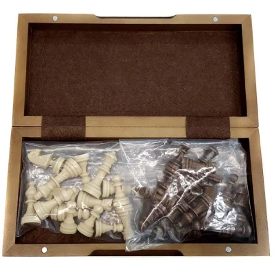 HOT Games Dřevěné magnetické šachy intarzované 24cm