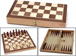 HOT Games Šachy + backgammon drevené intarzované 29 cm
