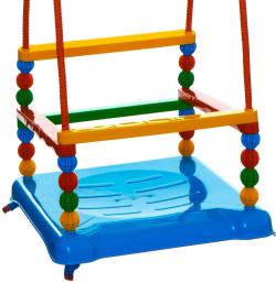 Houpačka závěsná s ohrádkou se zábranou 35x45cm do 40kg modrá plast