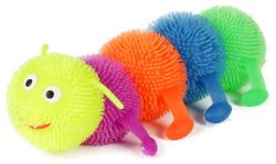 Housenka gumová elastická puffer 16cm s bodlinkami natahovací barevná