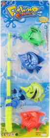 Hra Chytání rybiček set prut magnetický 37cm + 4 rybky plast na kartě Hra Chytání rybiček set prut magnetický 37cm + 4 rybky plast na kartě