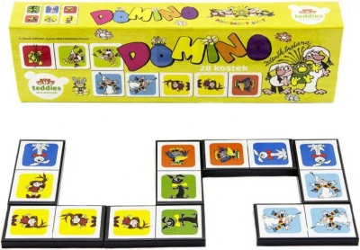 Hra domino Pojď s námi do pohádky 28 dílků ilustrace Večerníček Hra domino Pojď s námi do pohádky 28 dílků ilustrace Večerníček