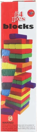 Hra DŘEVO Věž Jenga barevná 54 dílků v krabičce (společenská hra) Hra DŘEVO Věž Jenga barevná 54 dílků v krabičce (společenská hra)