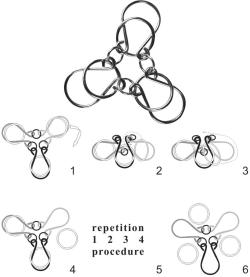 Hra hlavolam kovový puzzle skládačka 4 druhy v krabičce