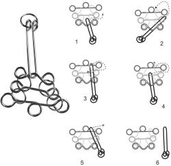 Hra hlavolam kovový puzzle skládačka 4 druhy v krabičce