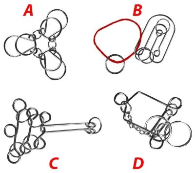 Hra hlavolam kovový puzzle skládačka 4 druhy v krabičce