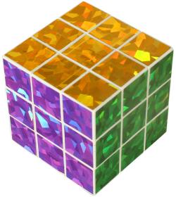 Hra Hlavolam (Rubikova) magická kostka 6,5cm metalická třpytivá 3x3x3 Hra Hlavolam (Rubikova) magická kostka 6,5cm metalická třpytivá 3x3x3