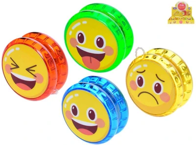 Hra Jojo (jo-jo) smajlík emotikon 6cm na baterie Světlo 4 druhy Hra Jojo (jo-jo) smajlík emotikon 6cm na baterie Světlo 4 druhy