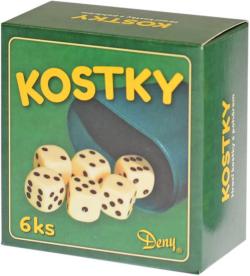 Hra Kostky hrací set 6ks s kelímkem plast v krabici