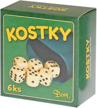 Hra Kostky hrací set 6ks s kelímkem plast v krabici