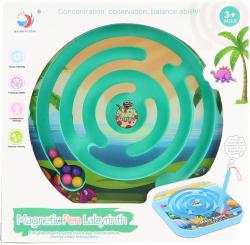 Hra kuličkový labyrint bludiště s magnetickým perem 2 barvy plast