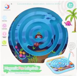 Hra kuličkový labyrint bludiště s magnetickým perem 2 barvy plast