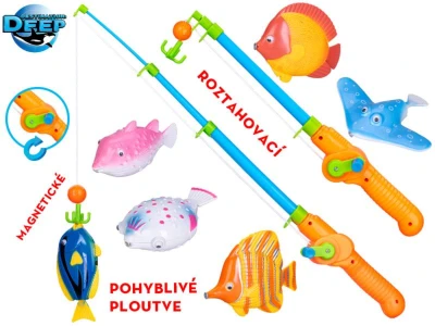 Hra magnetická malý rybář set prut + 6 rybek dětský rybolov