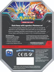 Hra Pokémon TCG Slashing Legends Tin set 4x booster v kovovém boxu 2 druhy