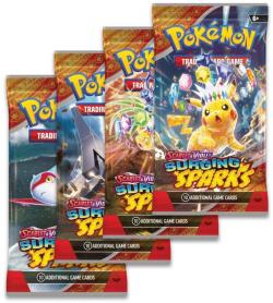 Hra Pokémon TCG SV08 Surging Sparks booster sada 10 karet v sáčku Hra Pokémon TCG SV08 Surging Sparks booster sada 10 karet v sáčku