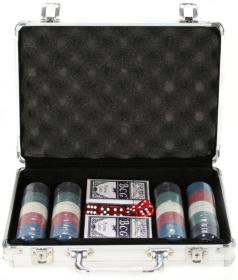HRA Poker Deluxe 200 žetonů plechový kufřík (společenská hra)