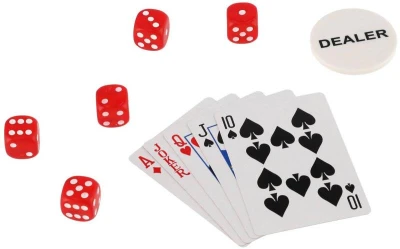 Hra Poker sada 300 žetónov + karty + kocky v hliníkovom kufríku