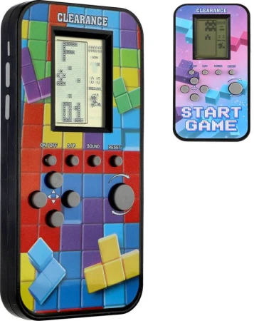 Hra retro digitální Tetris Brick Game mobil padající kostky na baterie Zvuk 2 barvy Hra retro digitální Tetris Brick Game mobil padající kostky na baterie Zvuk 2 barvy