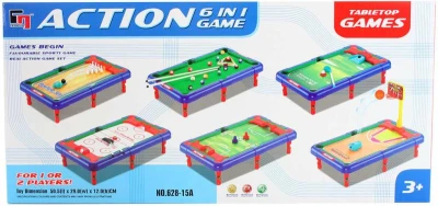 Hra velká stolní sada sportovních her 6v1 plast (společenská hra)