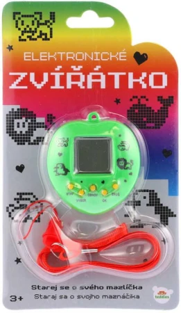 Hra Zvířátko elektronické přívěsek tamagoči na baterie 3 barvy na kartě