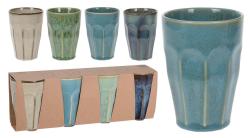 Hrnek bez ouška 330ml, porcelánový, mix barev (4ks) Hrnek bez ouška 330ml, porcelánový, mix barev (4ks)
