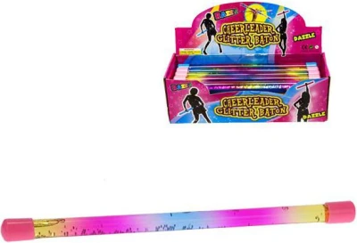Hůlka flitrová duhová pro mažoretky 31cm s flitry v tekutině Hůlka flitrová duhová pro mažoretky 31cm s flitry v tekutině