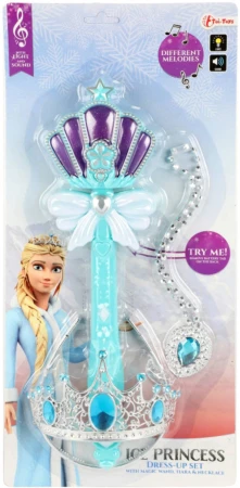 Hůlka kouzelná ledová princezna set s korunkou na baterie Světlo