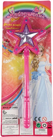 Hůlka kouzelná růžová hvězdička pro princezny na baterie Světlo Zvuk