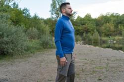 Husky Aron Zip M mustard pánská merino mikina POUZE XXL (VÝPRODEJ)