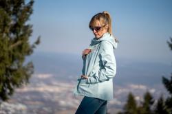 Husky Neoni L light blue dámská hardshell bunda