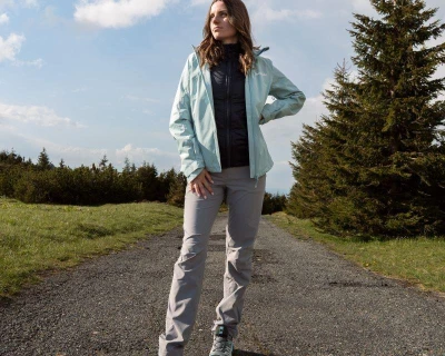Husky Neoni L light blue dámská hardshell bunda