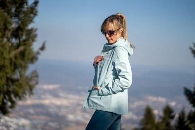 Husky Neoni L light blue dámská hardshell bunda