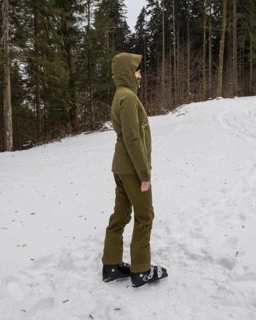 Husky Gambola L dk. khaki dámská lyžařská bunda + šátek Kilpi