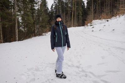 Husky Gambola L dk. khaki dámská lyžařská bunda + šátek Kilpi
