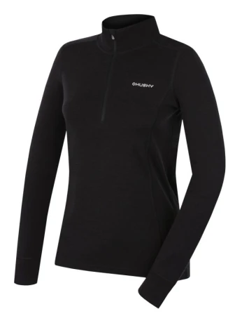 Husky Aron Zip L black dámská merino mikina