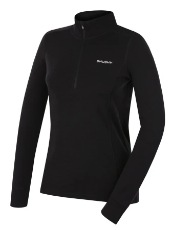 Husky Aron Zip L black dámská merino mikina