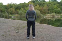 Husky Aron Zip L blue dámská merino mikina