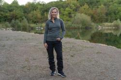 Husky Aron Zip L light orange dámská merino mikina