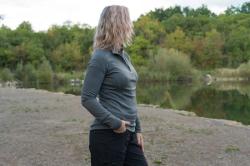 Husky Aron Zip L light orange dámská merino mikina