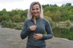 Husky Aron Zip L light orange dámská merino mikina